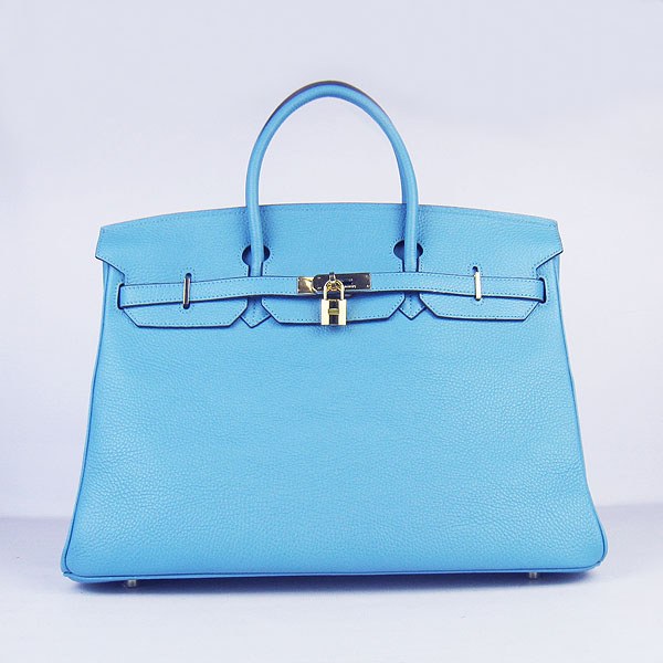 Hermes Birkin 40CM Togo Bag Light Blue 6099 Gold