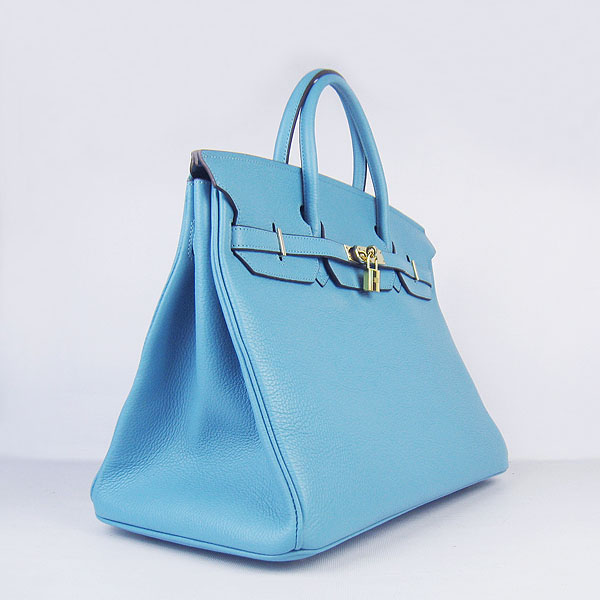 Hermes Birkin 40CM Togo Bag Light Blue 6099 Gold