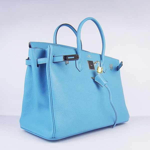 Hermes Birkin 40CM Togo Bag Light Blue 6099 Gold