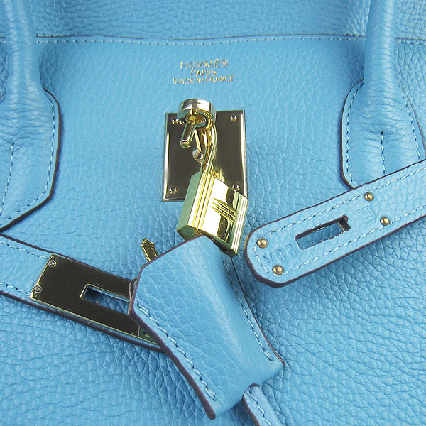 Hermes Birkin 40CM Togo Bag Light Blue 6099 Gold