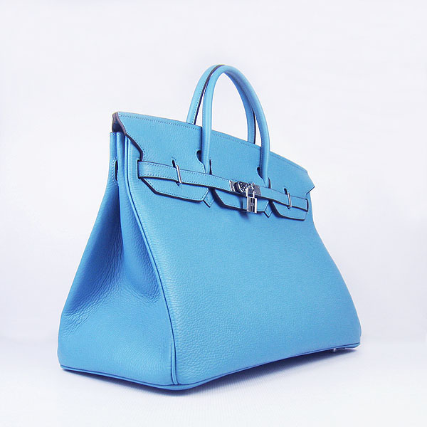 Hermes Birkin 40CM Togo Bag Light Blue 6099 Silver