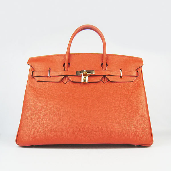 Hermes Birkin 40CM Togo Bag Orange 6099 Gold