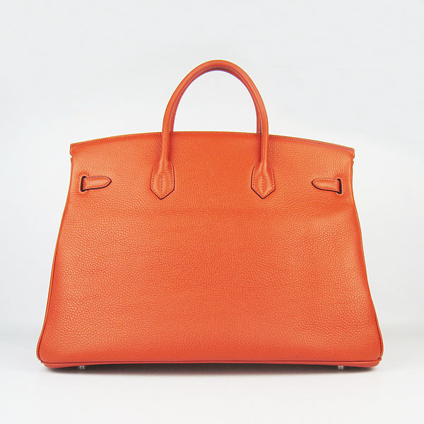 Hermes Birkin 40CM Togo Bag Orange 6099 Silver