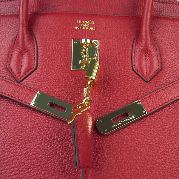 Hermes Birkin 40CM Togo Bag Red 6099 Gold