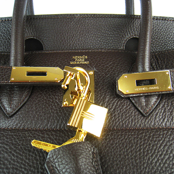 Hermes Birkin 6109 Togo Leather Bag Dark Coffee 42cm Gold