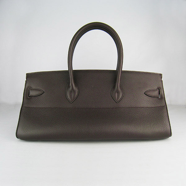 Hermes Birkin 6109 Togo Leather Bag Dark Coffee 42cm Silver