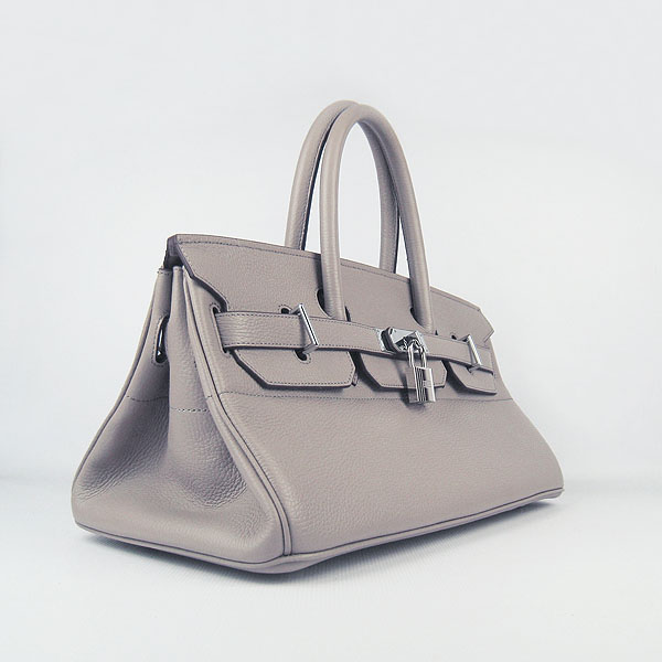 Hermes Birkin 6109 Togo Leather Bag Grey 42cm Silver