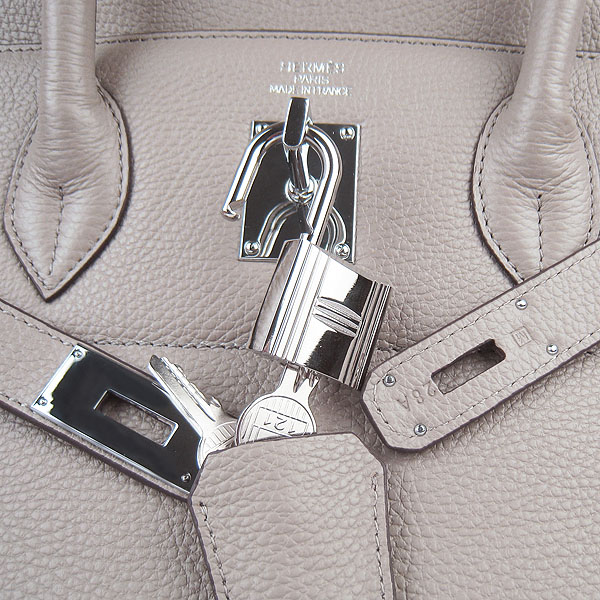 Hermes Birkin 6109 Togo Leather Bag Grey 42cm Silver