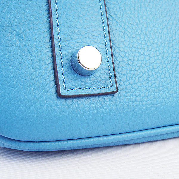 Hermes Birkin 6109 Togo Leather Bag light Blue 42cm Silver