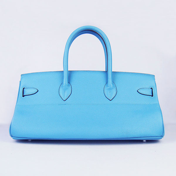 Hermes Birkin 6109 Togo Leather Bag light Blue 42cm Silver