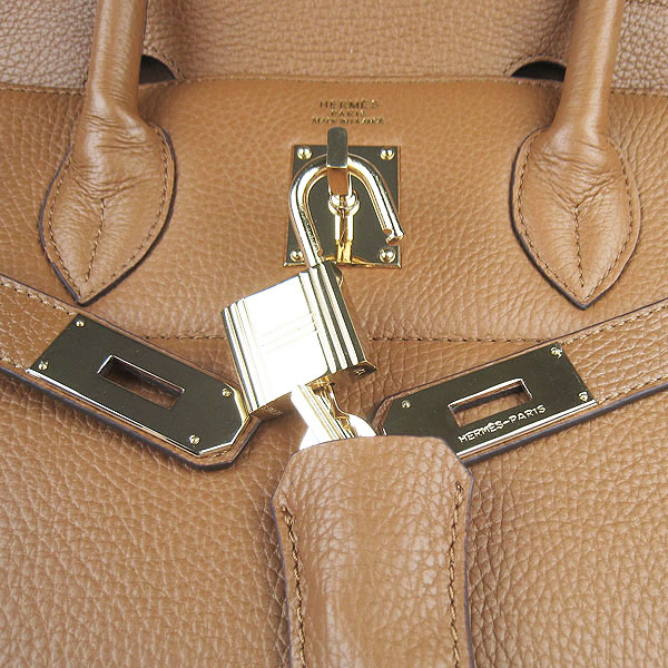 Hermes Birkin 6109 Togo Leather Bag Light Coffee 42cm Gold