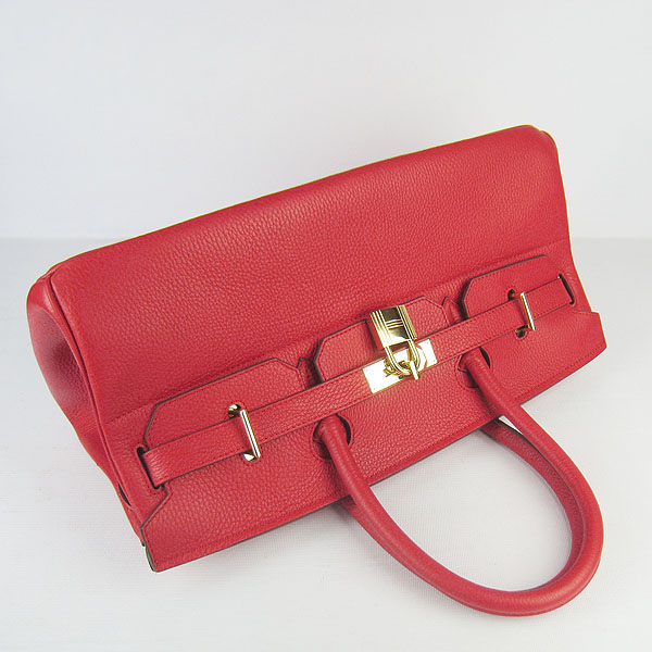 Hermes Birkin 6109 Togo Leather Bag Red 42cm Gold