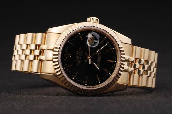 Rolex Datejust Golden&Black Stainless Steel Men Watch-RD2398 Rolex Datejust Golden&Black Stainless Steel Men Watch-RD2398
