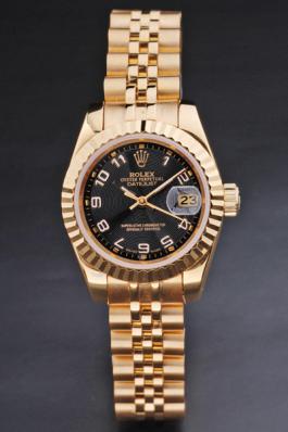 Rolex Datejust Golden&Black Stainless Steel Watch-RD3781 Rolex Datejust Golden&Black Stainless Steel Watch-RD3781