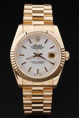Rolex Datejust Golden&White Cutwork Stainless Steel Watch-RD2400 Rolex Datejust Golden&White Cutwork Stainless Steel Watch-RD2400