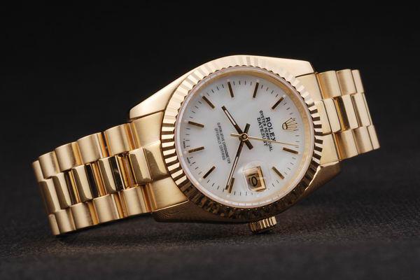Rolex Datejust Golden&White Cutwork Stainless Steel Watch-RD2400 Rolex Datejust Golden&White Cutwork Stainless Steel Watch-RD2400