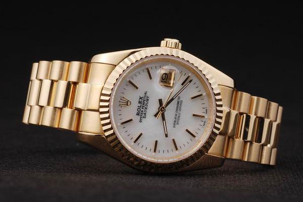 Rolex Datejust Golden&White Cutwork Stainless Steel Watch-RD2400 Rolex Datejust Golden&White Cutwork Stainless Steel Watch-RD2400