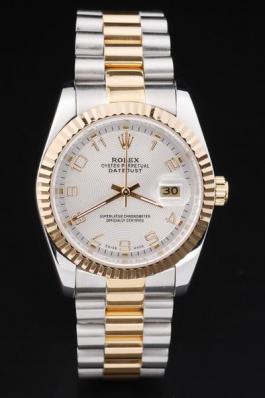 Rolex Datejust Golden&White Stainless Steel Watch-RD2407