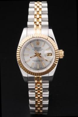 Rolex Datejust Mechanism Golden White Women Watch-RD2457