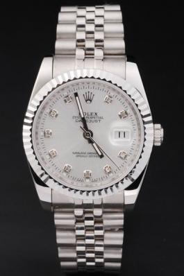 Rolex Datejust Mechanism Silver White Cutwork Women Watch-RD2428