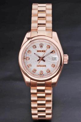 Rolex Datejust Rose Gold&White Surface 25mm Watch-RD3759