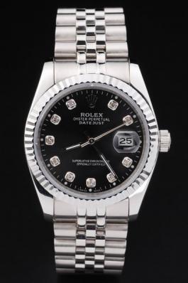 Rolex Datejust Silver Bezel&Black Surface Watch-RD2394