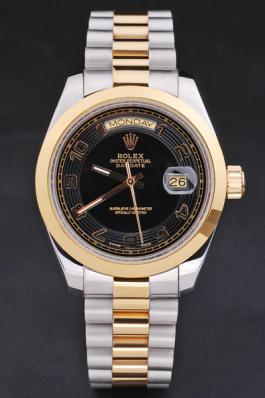 Rolex Day-Date Black&Golden Stainless Steel Watch-RD2876 Rolex Day-Date Black&Golden Stainless Steel Watch-RD2876