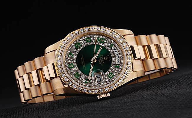 Rolex Day-Date Diamond Cutwork Green 37mm Men Watch-RD3842 Rolex Day-Date Diamond Cutwork Green 37mm Men Watch-RD3842