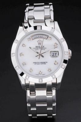 Rolex Day-Date Round Cutwork White Surface Watch-RD3846