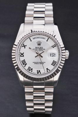 Rolex Day-Date Silver&White Cutwork 34mm Men Watch-RD3822