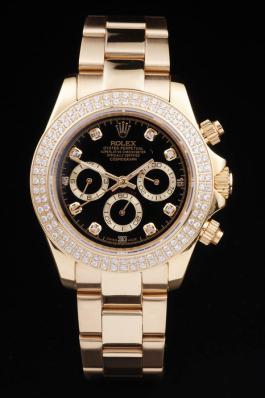 Rolex Daytona Mechanism Diamond Bezel Black 39mm Watch-RD4015