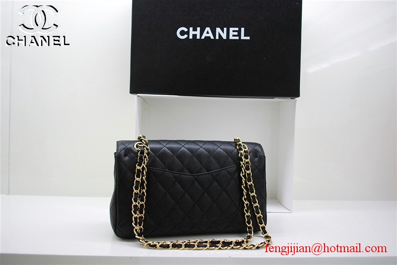 Chanel 2.55 Double Flap Gold Hardware A1112 Black