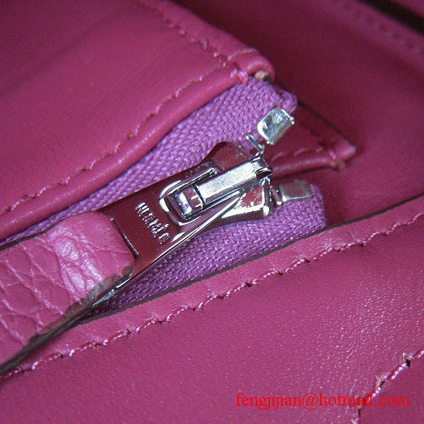 Hermes Birkin 25cm Embossed Leather Handbag 6068 Peachblow Silver Palladium hardware