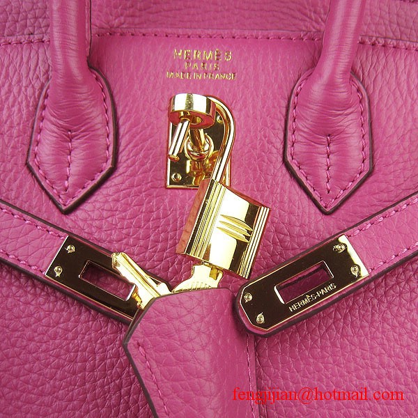 Hermes Birkin 25cm Embossed Leather Handbag 6068 Peachblow Gold Palladium Hardware