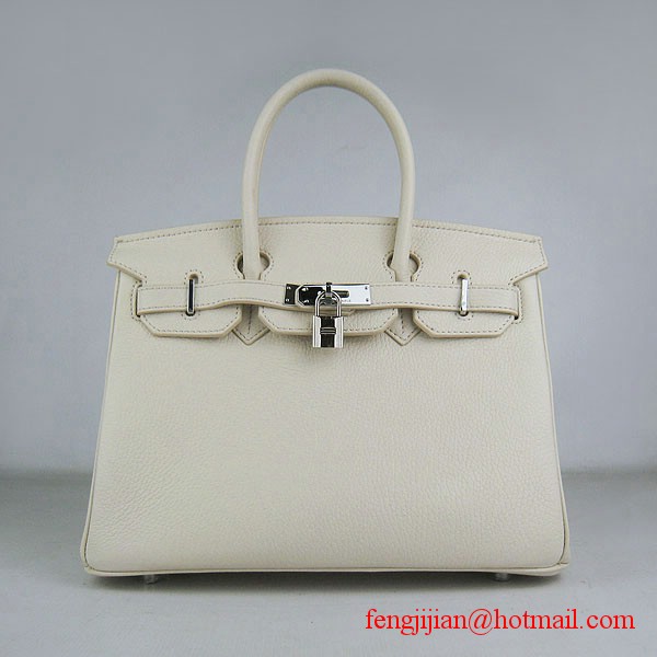 Hermes Birkin 30cm Togo Leather Bag Cream 6088