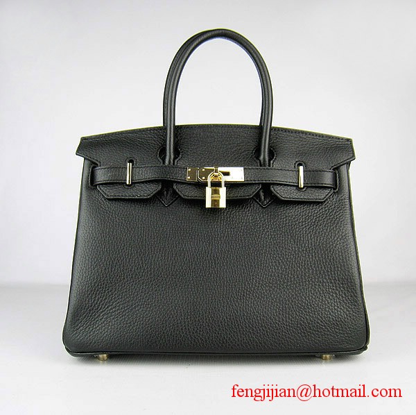 Hermes Birkin 30cm Togo Leather Bag Black 6088