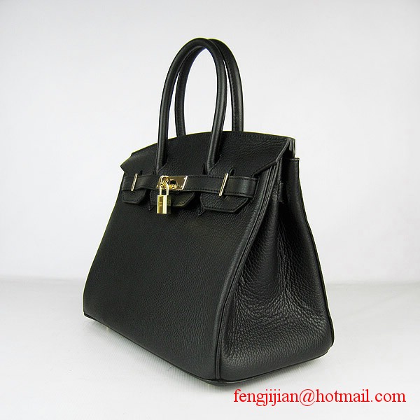 Hermes Birkin 30cm Togo Leather Bag Black 6088