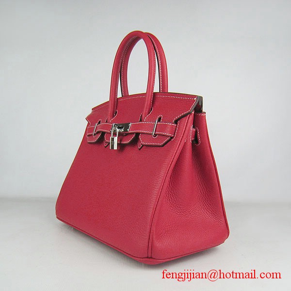 Hermes Birkin 30cm Togo Leather Bag Red 6088