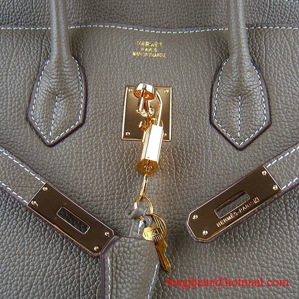 Hermes Birkin 35cm Tendon Veins Leather Bag Khaki Gold Hardware