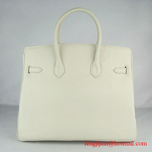 Hermes 35cm Embossed Veins Leather Bag Beige 6089 Gold Hardware