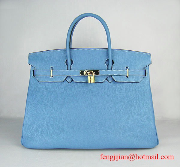 Hermes Birkin 40cm Togo Bag Light Blue 6099