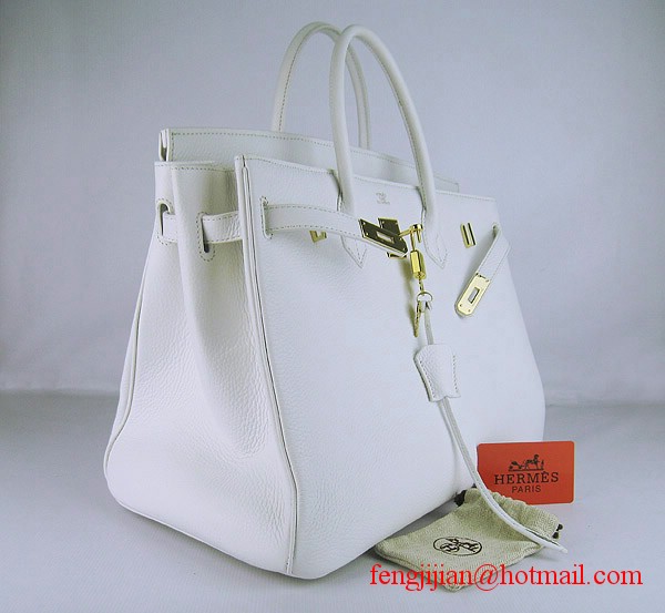 Hermes Birkin 40cm Togo Bag 6099 Light White gold padlock