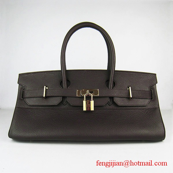 Hermes Birkin 42cm Togo Leather Bag 6109 gold padlock Dark Coffee