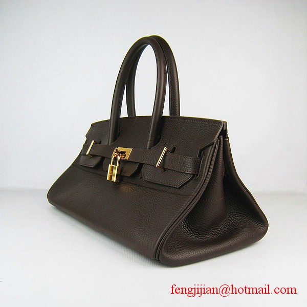 Hermes Birkin 42cm Togo Leather Bag 6109 gold padlock Dark Coffee