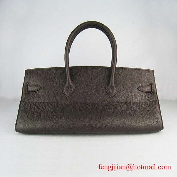 Hermes Birkin 42cm Togo Leather Bag 6109 Dark Coffee silver padlock