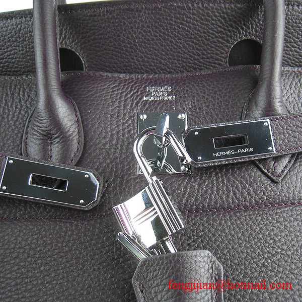 Hermes Birkin 42cm Togo Leather Bag 6109 Dark Coffee silver padlock