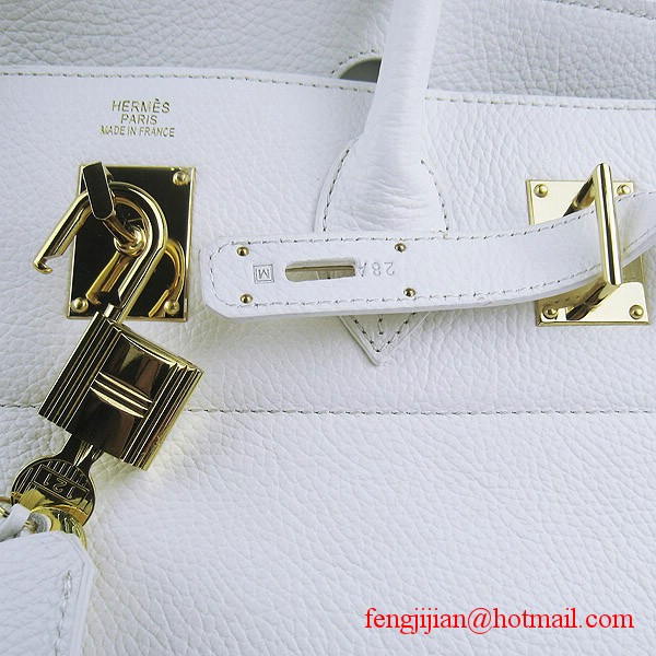 Hermes Birkin 42cm Togo Leather Bag 6109 White gold padlock