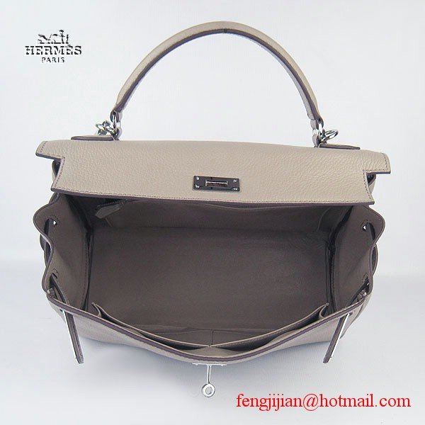 Hermes Kelly 32cm Togo Leather Bag Grey 6108