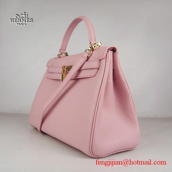 Hermes Kelly 32cm Togo Leather Bag Pink 6108 Gold Hardware