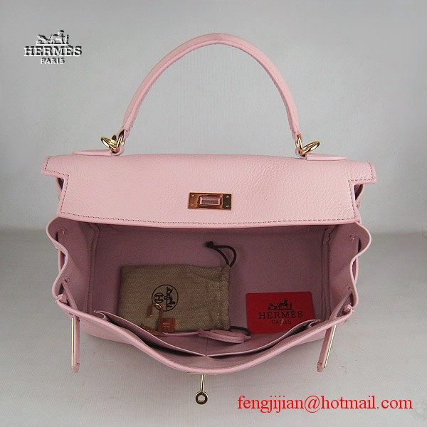 Hermes Kelly 32cm Togo Leather Bag Pink 6108 Gold Hardware